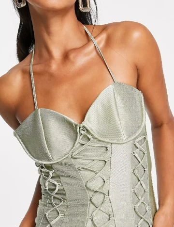 Rochie medie ASOS, verde Verde