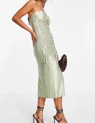 Rochie medie ASOS, verde Verde