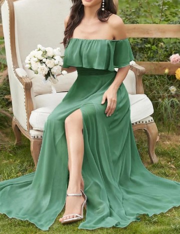 Rochie lunga Ever-Pretty, verde