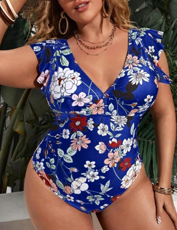 Costum de baie SHEIN CURVE, albastru Albastru