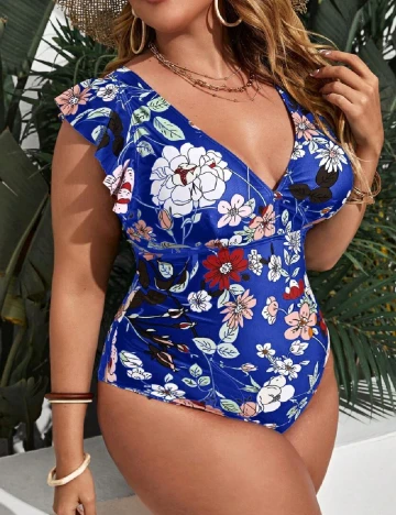 Costum de baie SHEIN CURVE, albastru Albastru