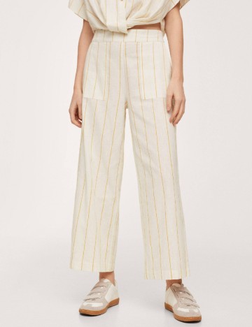 Pantaloni Mango, ecru