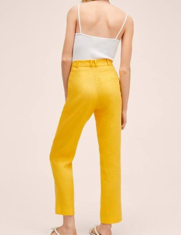 Pantaloni Mango, galben