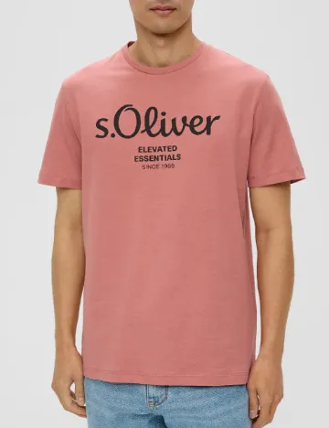Tricou s.Oliver Plus Size Men, roz pudra Roz