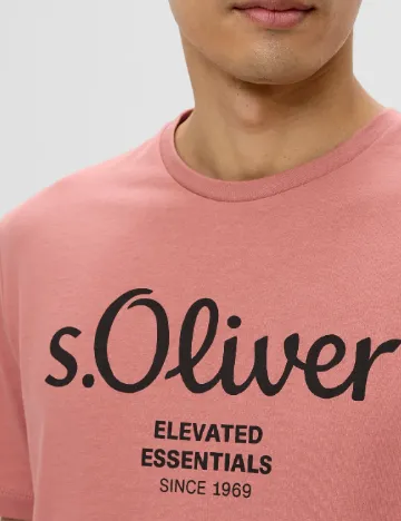 Tricou s.Oliver Plus Size Men, roz pudra Roz