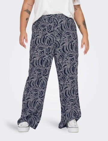 Pantaloni Only Carmakoma, bleumarin inchis