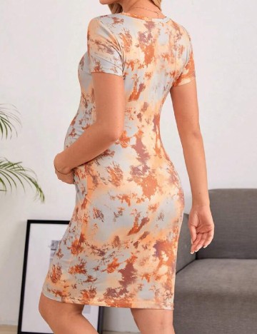 Rochie scurta SHEIN Maternity, portocaliu