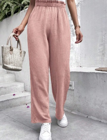 Pantaloni SHEIN, roz pudra