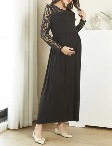 Rochie lunga SHEIN Maternity, negru Negru