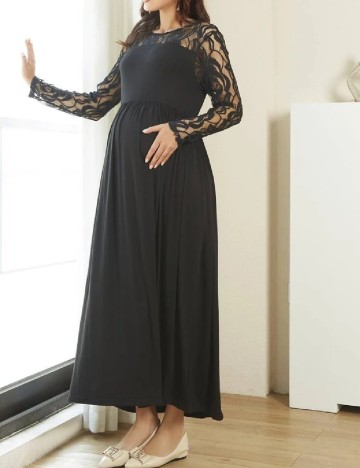 Rochie lunga SHEIN Maternity, negru