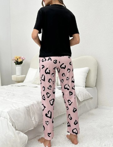 Pijama SHEIN, negru/roz