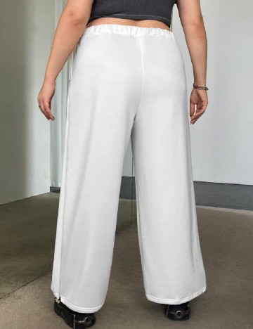 Pantaloni SHEIN CURVE, alb