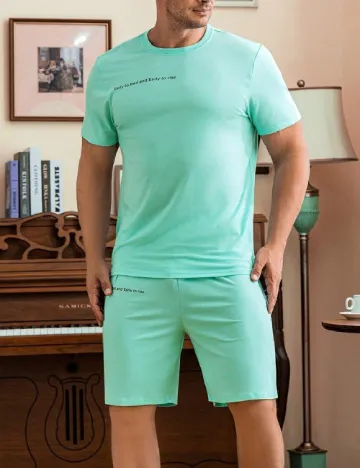 Pijama SHEIN Plus Size Men, turcoaz Verde