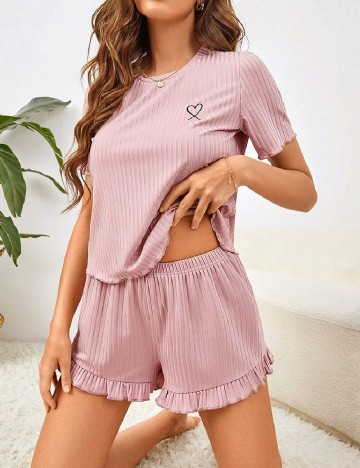 Pijama SHEIN, roz pudra