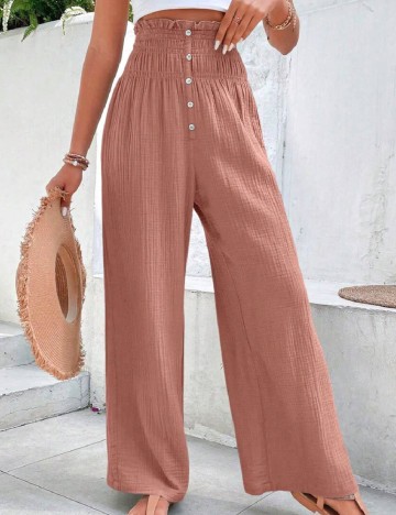 Pantaloni SHEIN, roz pudra inchis