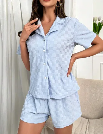 Pijama SHEIN, bleu Albastru
