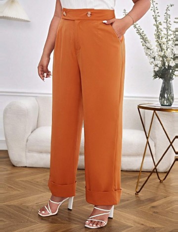 Pantaloni SHEIN CURVE, portocaliu
