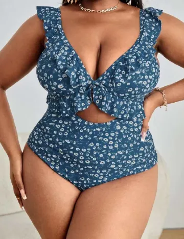 Costum de baie SHEIN CURVE, albastru Albastru