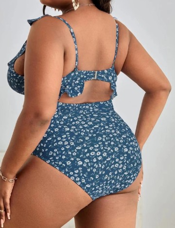 Costum de baie SHEIN CURVE, albastru