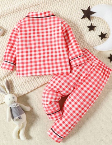 Pijama Shein Kids, rosu/alb