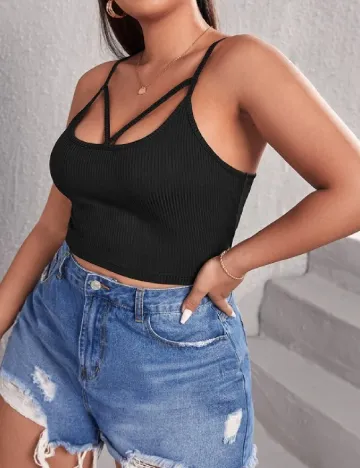 Top SHEIN CURVE, negru Negru