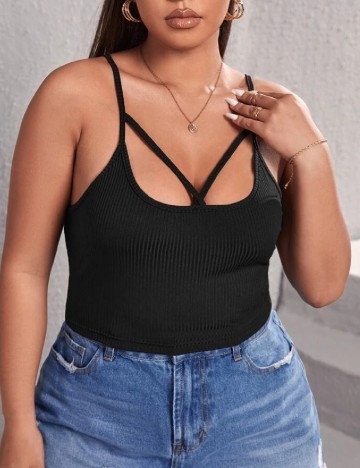 Top SHEIN CURVE, negru