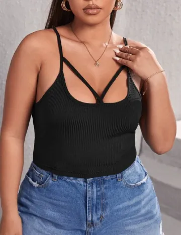 Top SHEIN CURVE, negru Negru