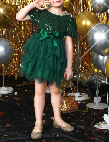 Rochie scurta Shein Kids, verde Verde