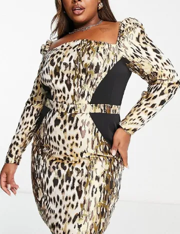 Rochie scurta ASOS Curve, animal print Animal print