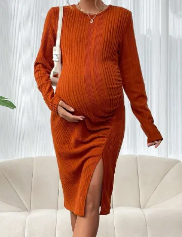 Rochie medie SHEIN Maternity, caramiziu Portocaliu