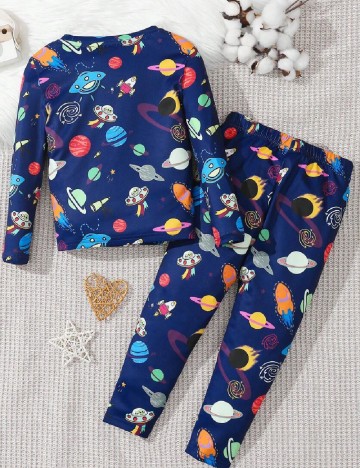 Pijamale Shein Kids, albastru