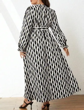 Rochie lunga SHEIN CURVE, alb-negru