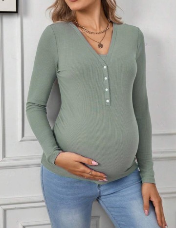 Bluza SHEIN Maternity, verde