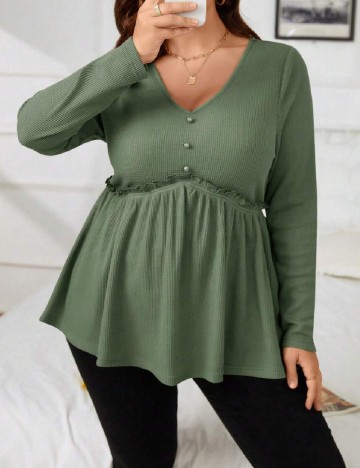 Bluza SHEIN CURVE, verde