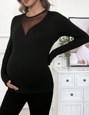 Bluza SHEIN Maternity, negru