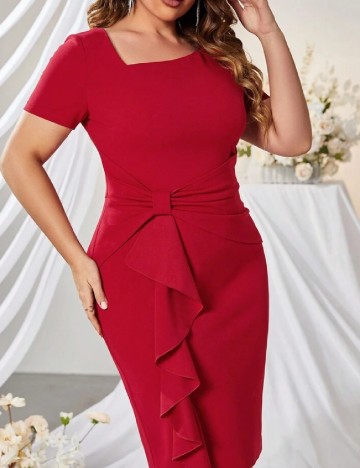 Rochie medie SHEIN CURVE, rosu