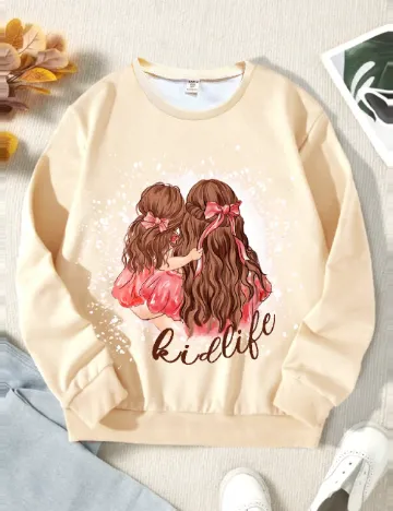 Bluza Shein Kids, crem Crem