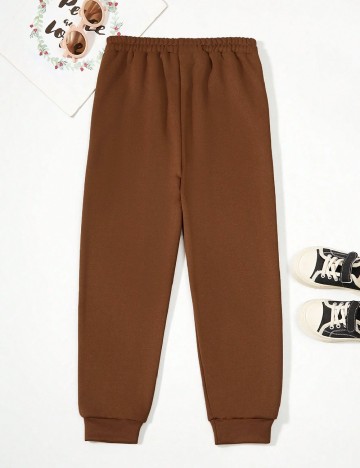 Pantaloni Shein Kids, maro