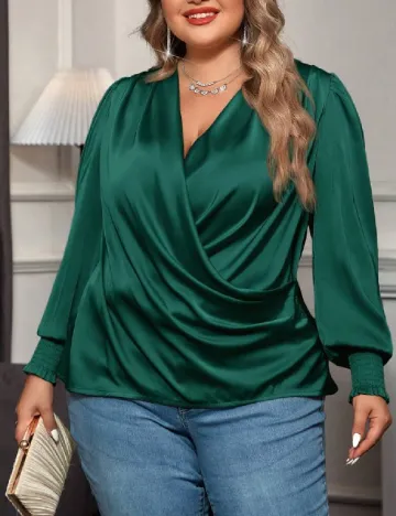 Bluza SHEIN CURVE, verde Verde