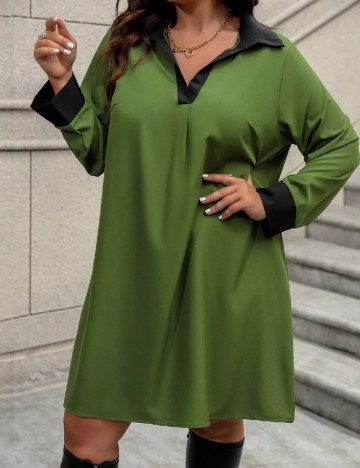 Rochie scurta SHEIN CURVE, verde