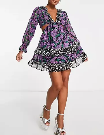 Rochie scurta Miss Selfridge, mov Mov