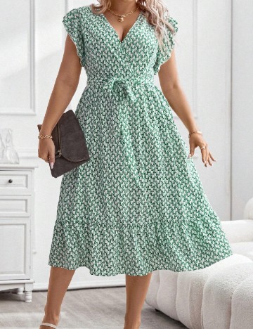 Rochie medie SHEIN CURVE, verde