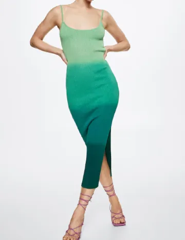 Rochie medie Mango, verde Verde