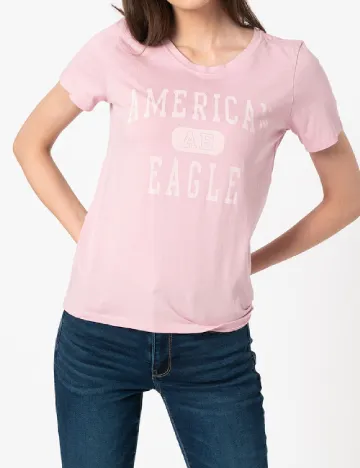 Tricou American Eagle, roz Roz