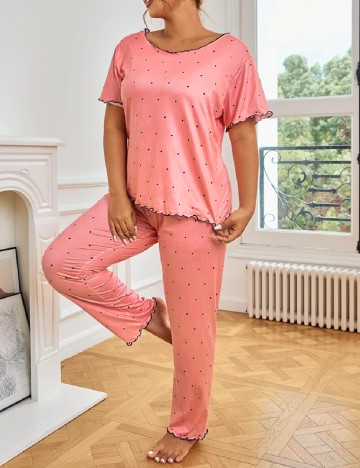 Pijama SHEIN CURVE, roz