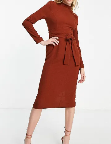 Rochie medie ASOS, caramiziu Rosu