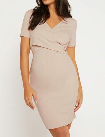 Rochie scurta SHEIN Maternity, crem