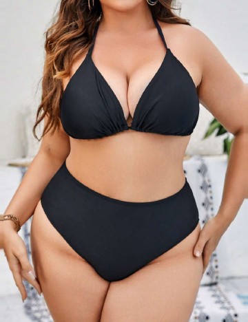 Costum de baie SHEIN CURVE, negru