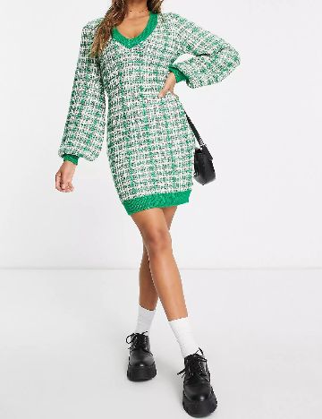 Rochie scurta Miss Selfridge, verde