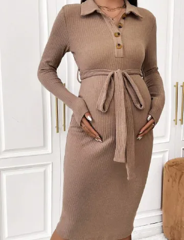 Rochie medie SHEIN Maternity, maro Maro